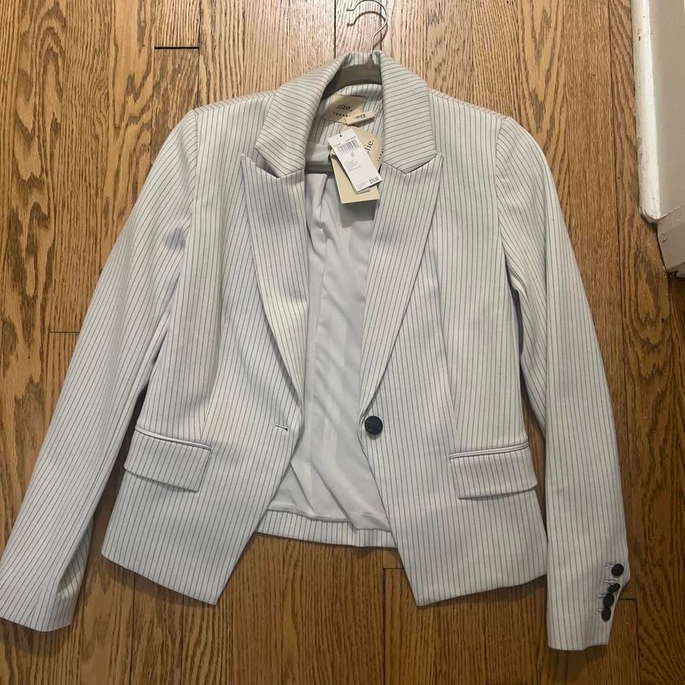 Elie-tahari Women's Blue and Grey Jacket